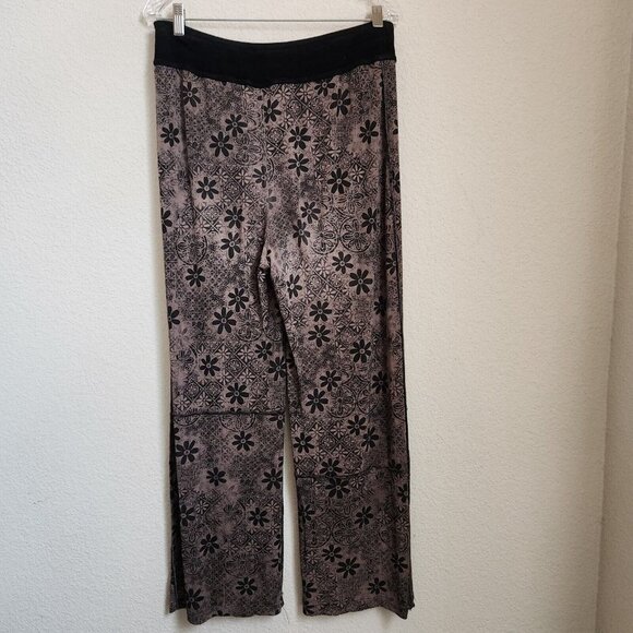 Chico's Travelers 2 L 12 Elastic Tie Waist Slinky Pants Brown Inside Out Look - Picture 5 of 13